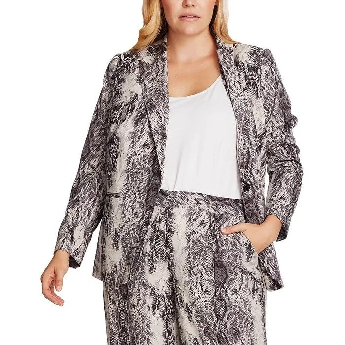 Vince Camuto Women's Demure Snake Print Jacket Grey Size 22W