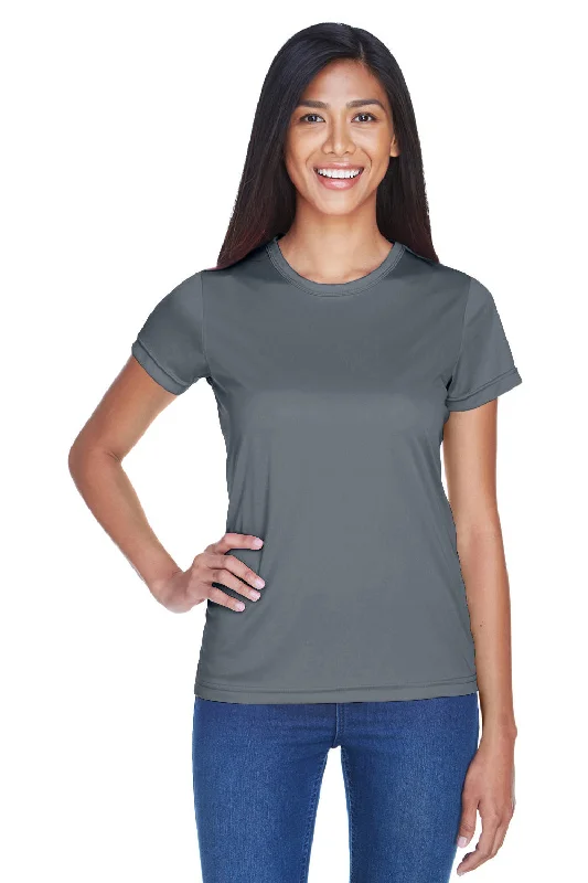 UltraClub Womens Cool & Dry Performance Moisture Wicking Short Sleeve Crewneck T-Shirt - Charcoal Grey