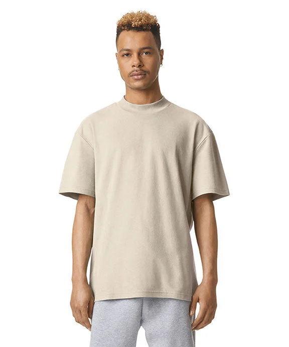 Band Merch Sweatshirts1PQ - American Apparel Unisex Mockneck Pique T-Shirt | Bone