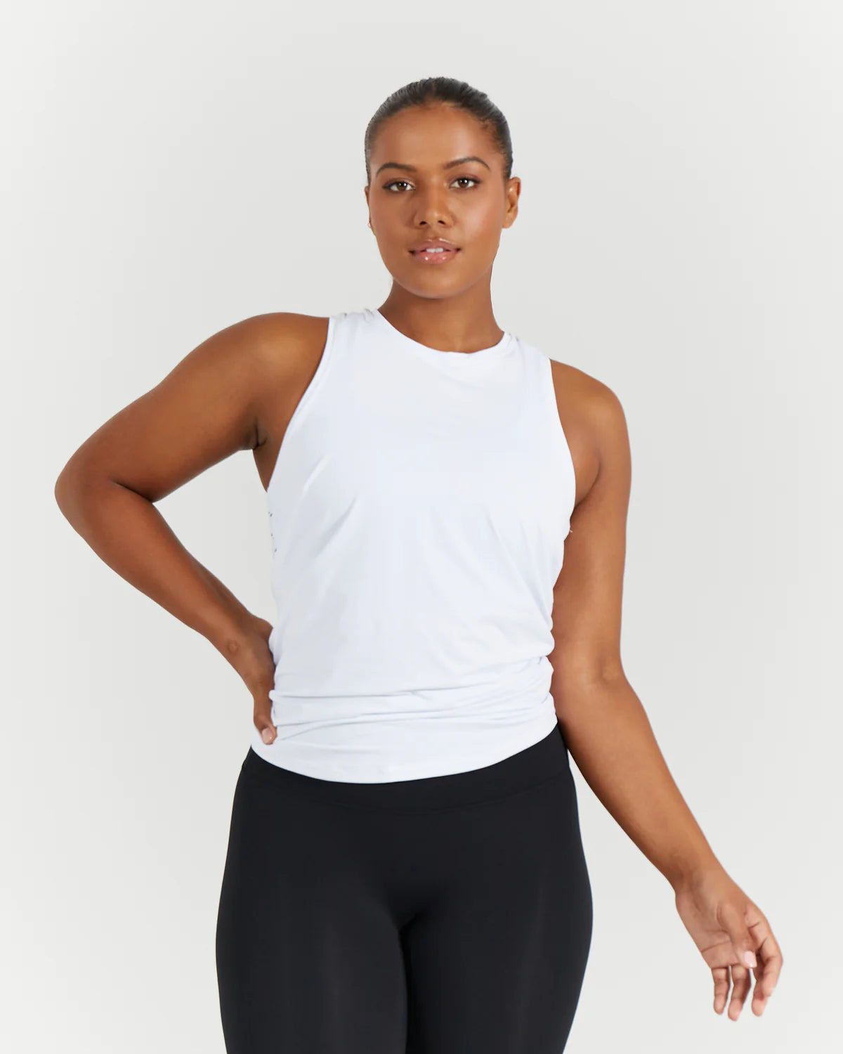 Muscle Republic | Luxe Tie Back Tank - White (Previous Version)