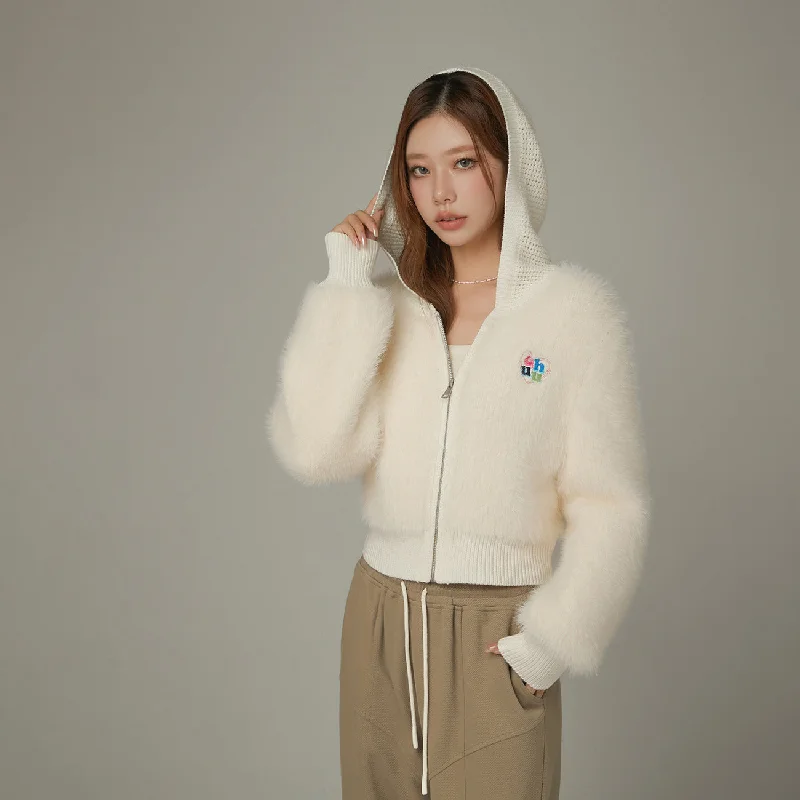 CroptoptraditionsHooded Crop Simple Zip-Up